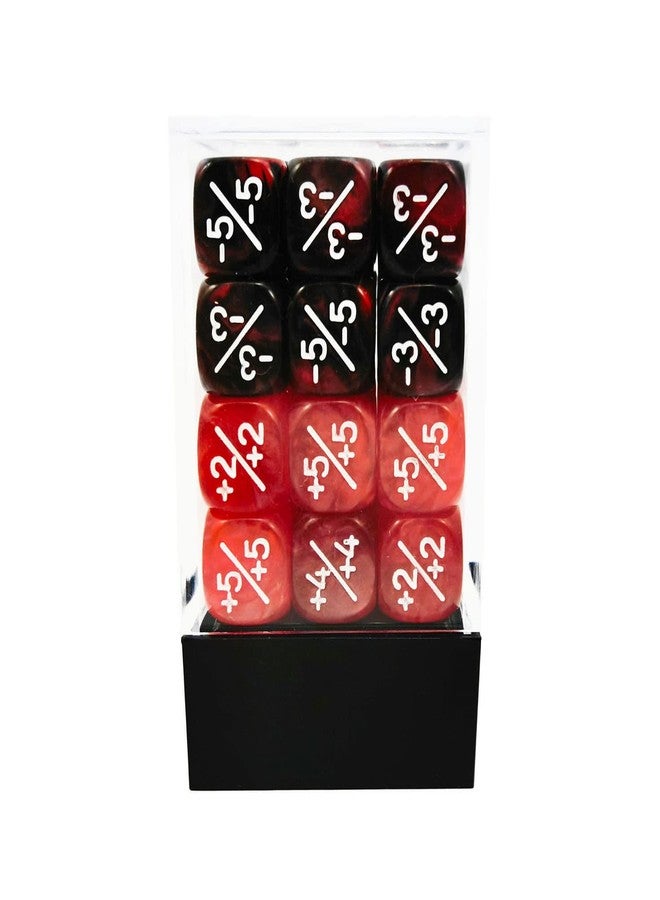 BESCON 36pcs 12mm Positive and Negative Dice Counters Marble Red+Gemini Red&Black Set, Small Token Loyalty Compatible With MTG, CCG, Card Games - Image 5